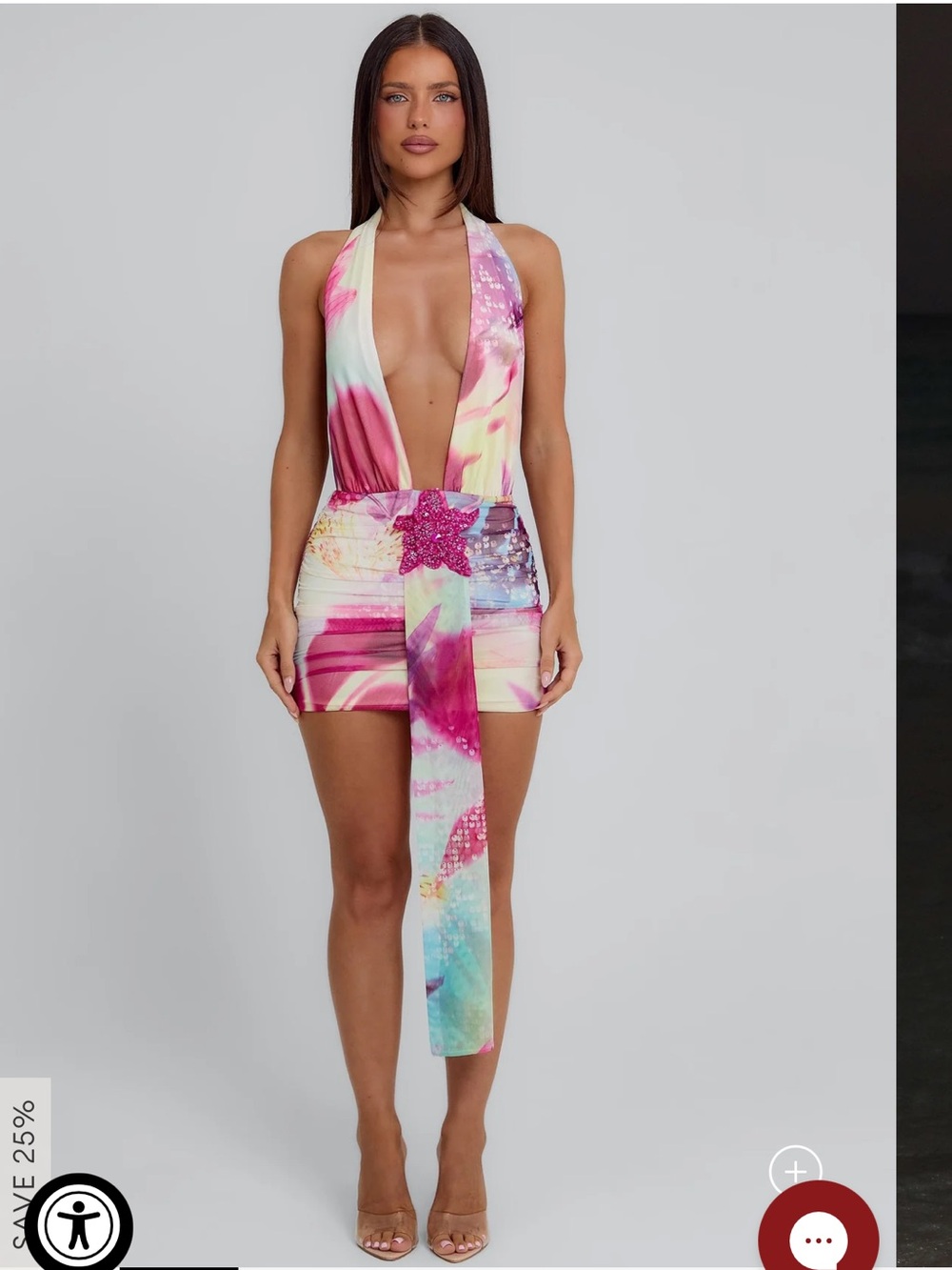 Outcast Josephina Mini Dress Small NWT Jayna print - Picture 3 of 11